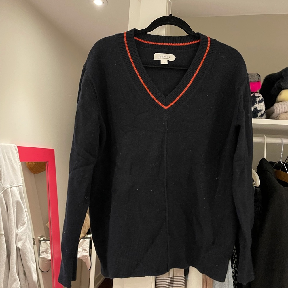 Velvet designer sweater